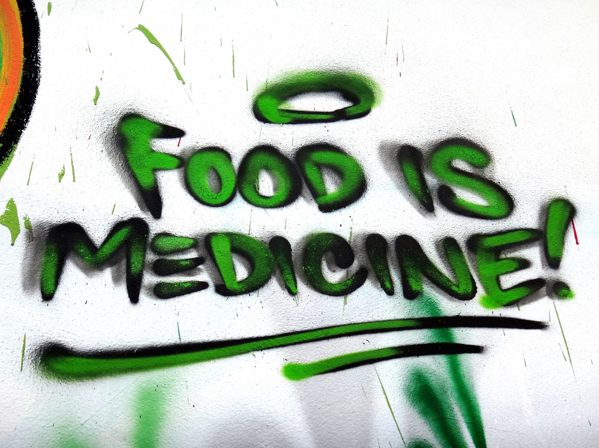 Schriftzug Food is Medicine - Top Lebensmittel für das Immunsystem